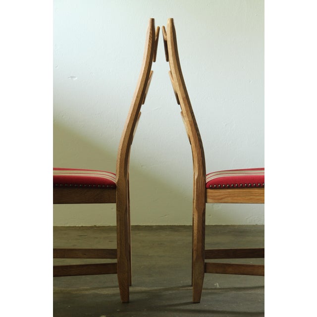 Brutalist Danish Oak Ladderback Dining Chairs in the style of Kjærnulf, 1960s, Set of 6 For Sale - Image 4 of 18