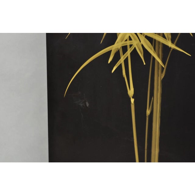 Decorator Chinoiserie Black Lacquer Oriental Painted 4 Panel Room Divider Screen For Sale - Image 13 of 16