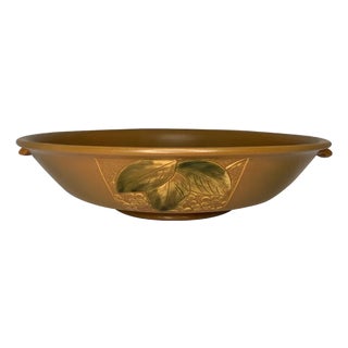 Rare Weller Pottery Velva Centerpiece Bowl: Floral Art Deco, c. 1928-1933 For Sale