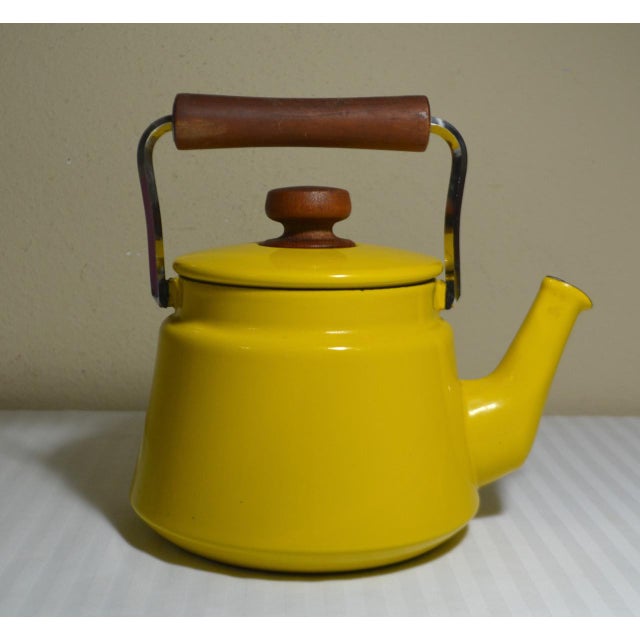 1960s Danish Modern Dansk Yellow Enamel Tea Pot/Kettle Chairish