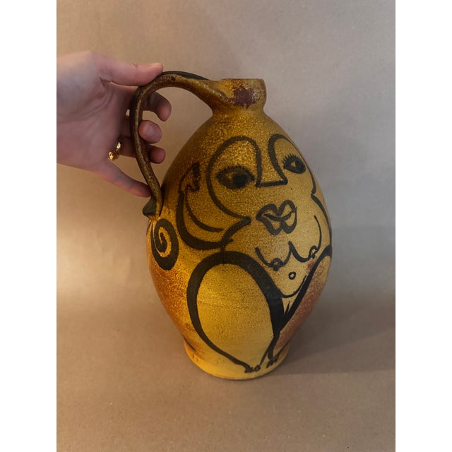 Traditional Fred Johnston Decorated Stoneware Jug For Sale - Image 3 of 8