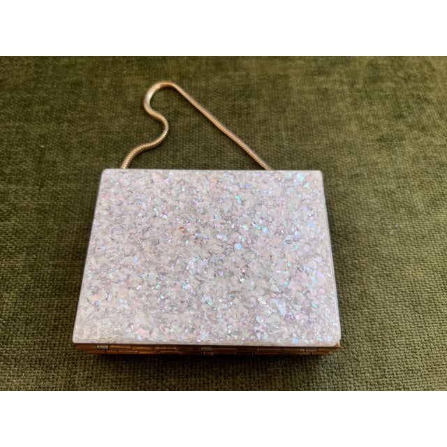1950s Mid-Century Evans Wristlet Compact and Cigarette Case with Mother of Pearl For Sale - Image 9 of 18