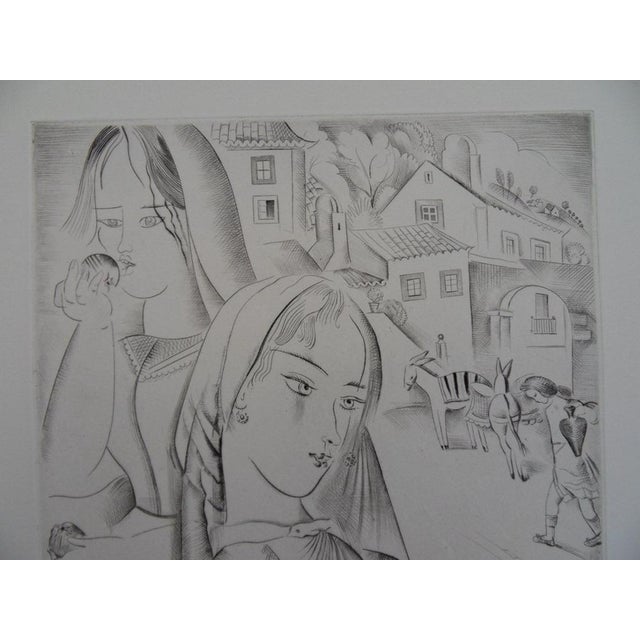 Modern Mily Possoz, The Young Girls of the Village, Original Engraving For Sale - Image 3 of 8