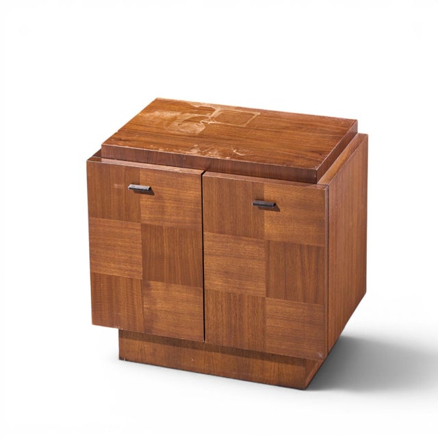 Lane Brutalist Mid Century Walnut Nightstands - Pair For Sale - Image 11 of 11
