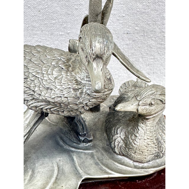 1970s Vintage Pewter Duck Sculpture For Sale - Image 5 of 8