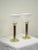 Hollywood Regency Vintage Brass & Glass Fluted Column Hollywood Regency Empire Table Lamps - Pair For Sale - Image 3 of 11