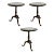 Vintage Set of 3 Cast Metal Occasional Pedestal Tables With Stone Top For Sale
