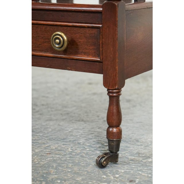 Gold Vintage Mahogany Newspaper Rack with Brass Handles For Sale - Image 8 of 13