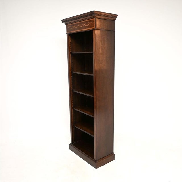 Antique Sheraton Style Open Bookcase, 1950s For Sale - Image 4 of 8