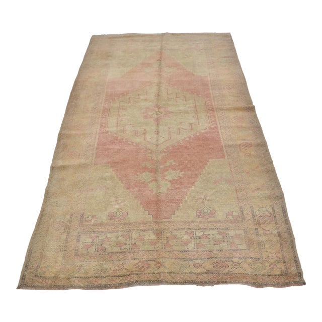 1950s Anatolian Tribal Oushak Carpet For Sale