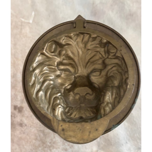 Antique Parisian Style Round Lion's Mask Door Knocker / Lion's Head Door Knocker For Sale - Image 10 of 12