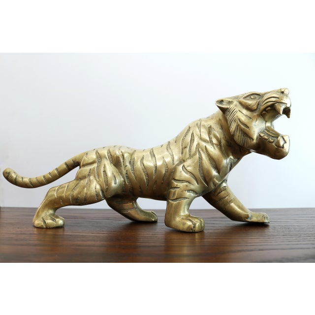 Vintage Brass Tiger Statue Chairish