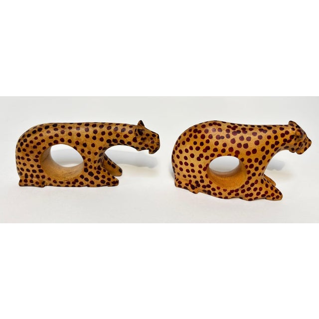 Late 20th Century Set of 9 Kenyan Hand-Carved Safari Animal Napkin Rings, African Mahogany For Sale - Image 5 of 8