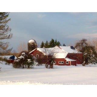 Red Barn in Winter Photograph by Josh Moulton For Sale