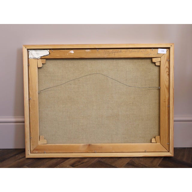 Mid-Century Modern 'Distant Trees' Vintage Original Swedish Abstract Landscape Oil Painting, Framed For Sale - Image 13 of 13