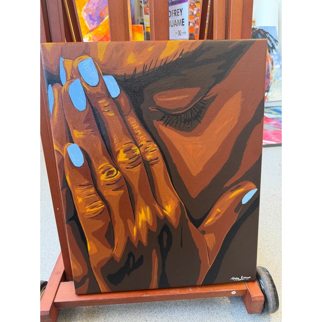 Textile What I Hold Back!, 2 by Emmanuel Akolo, Acrylic on Canvas (2026) For Sale - Image 7 of 8