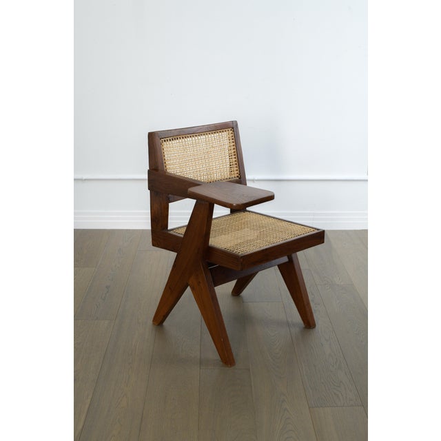 1960s Pierre Jeanneret Writing Chair From Punjab University, Chandigarh For Sale In Los Angeles - Image 6 of 11