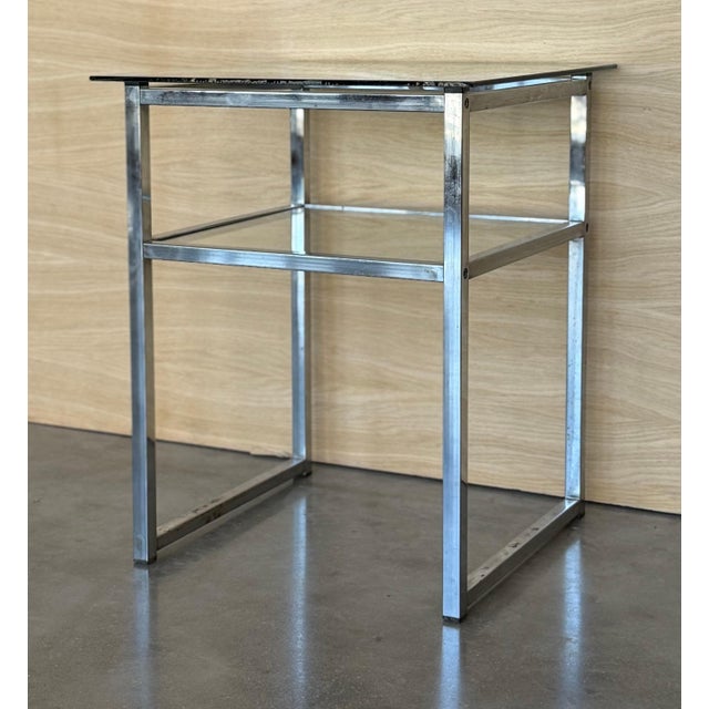 Mid Century Modern Italian Pair of Chrome Side Tables, circa 1970 For Sale - Image 18 of 18