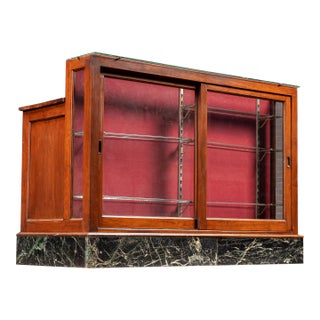 Early 20th Century Red Felt Retail Display Counter For Sale