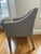 2020s Practically New Set of 4 Pottery Barn Slope Arm Dining Chairs Gray W/ Seadrift Legs For Sale - Image 5 of 8