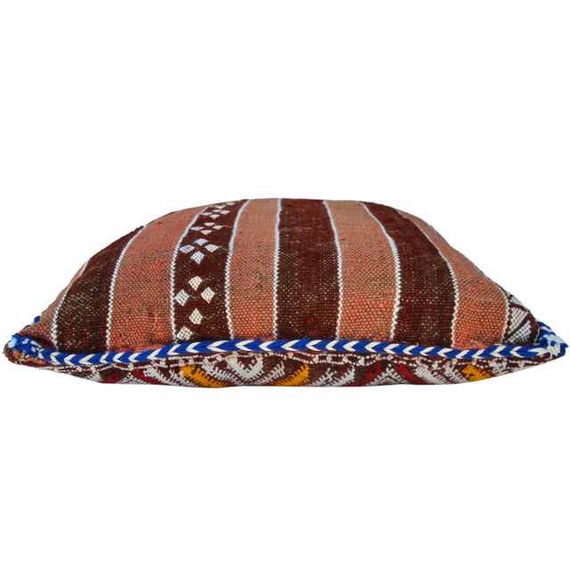 Mid 20th Century Moroccan Berber Pillow with Colorful Diamonds For Sale - Image 10 of 11