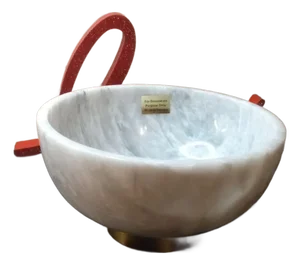 Solid Marble Pedestal Decorative Bowl Made in Pakistan