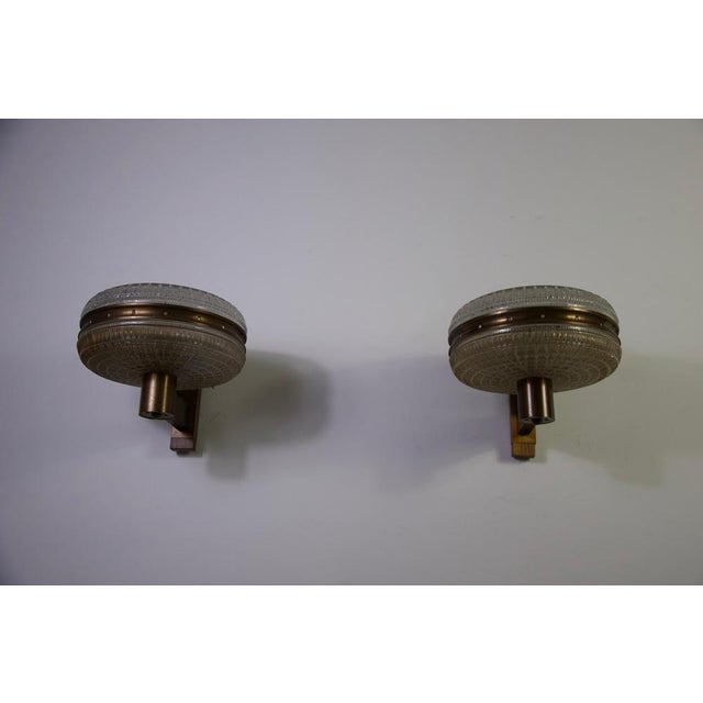 Copper and Glass Wall Lamps, Italy, 1960s, Set of 2 For Sale - Image 11 of 16