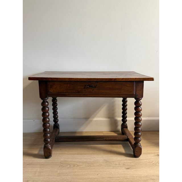 18th c. French Walnut Bobbin Table For Sale - Image 11 of 11
