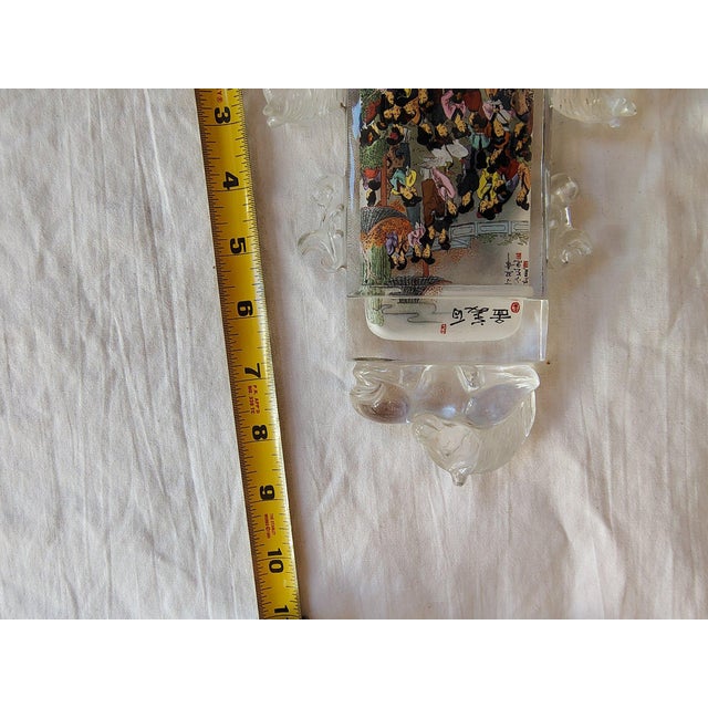 Extraordinary Large 1997 Signed Chinese Inside-Painted Glass Snuff Bottle by Xiao Yu For Sale - Image 10 of 10