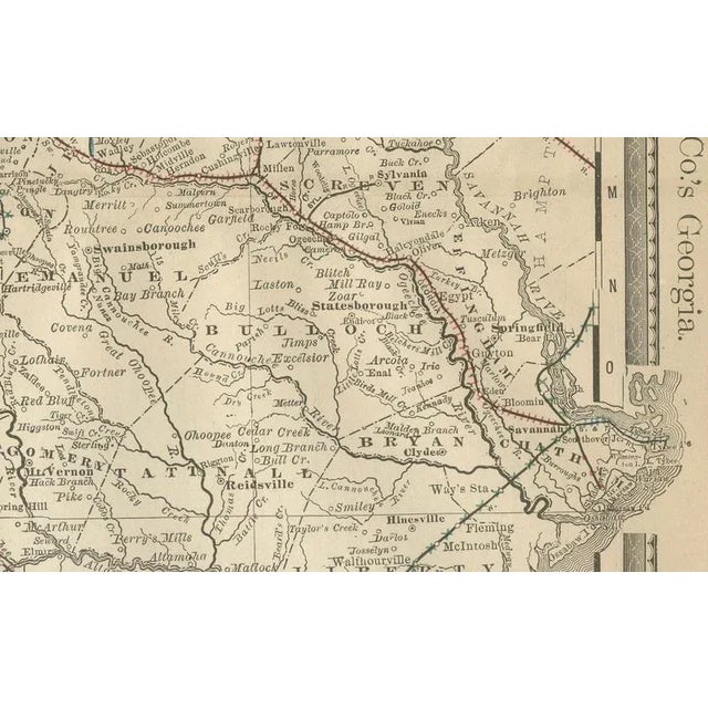 Antique Georgia Map, 1888 For Sale - Image 9 of 14