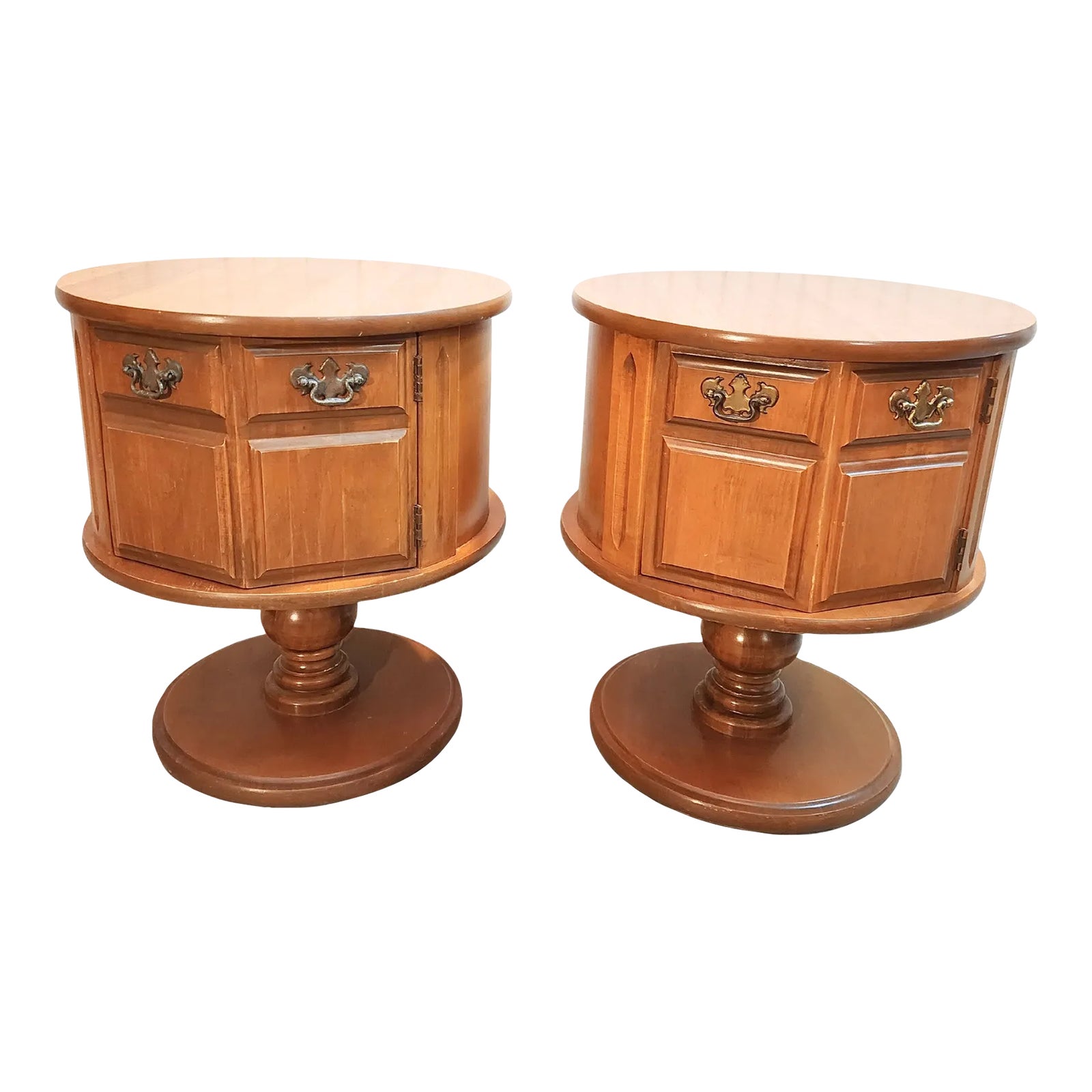 Mersman Side Barrel Tables 1970 Set of 2 Chairish