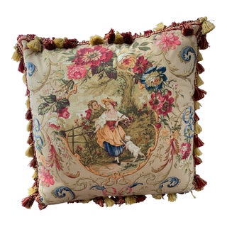 Vintage Large French Fragonard Legacy Pillow Velvet Tassel Trim For Sale