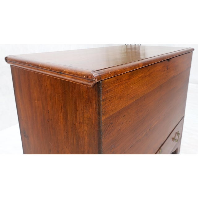 Wood Solid Cherry Bottom Dovetails Drawer Brass Hardware Hope Chest Cabinet Patina For Sale - Image 7 of 12