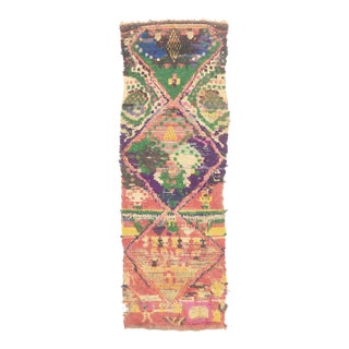 Vintage Boujad Boucherouite Moroccan Rug, 03'00 X 08'05 For Sale