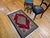 Vintage Persian Qum Area Rug, Hand-Knotted Wool, Geometric Medallion Pattern, 3x5, Red & Navy For Sale In Chicago - Image 6 of 18
