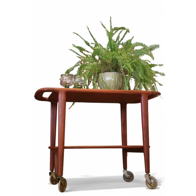 Brown Teak Drinks Trolley by Niels Otto (N. O.) Møller, 1960s For Sale - Image 8 of 11