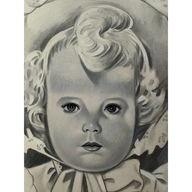 Original graphite pencil drawing by American artist and illustrator Theodore E. Schrock (1879–1952), depicting a young...