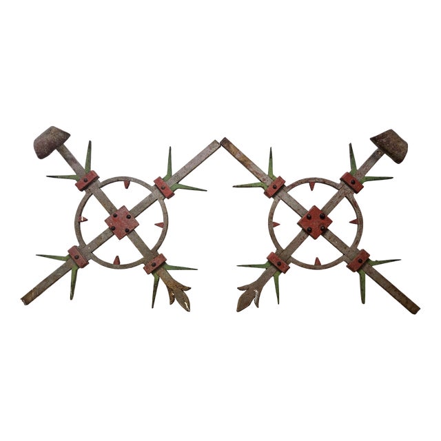 Antique English Victorian Wrought Iron and Metal Work Fence, 1890s For Sale