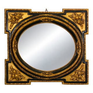 Vintage Neoclassical Empire Italian Giltwood Mirror with Fruit and Laurel Motifs, 1970s For Sale