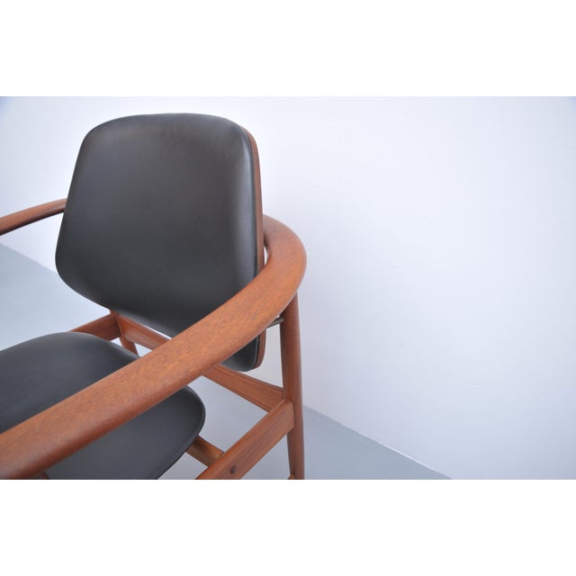 Mid-Century Teak Armchair attributed to Arne Hovmand-Olsen for Jute, 1950s For Sale - Image 9 of 11