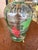 Beautiful Air Blown Glass Decanter with Cork on top and a metal spout for serving. Zinfadel Wine Glass Dispenser. Hand...
