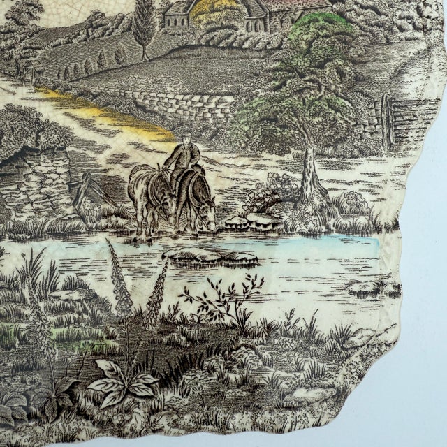 English Staffordshire Vintage Myott 'England's Charm' Square Cake Plate For Sale - Image 3 of 3