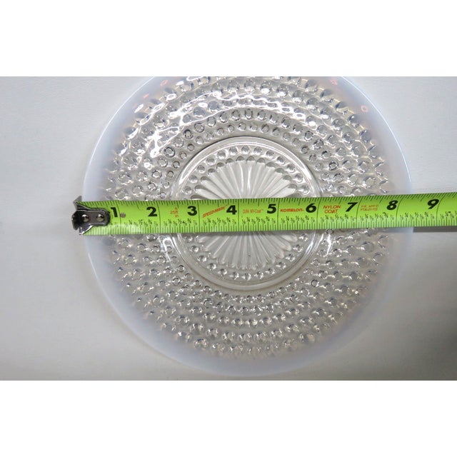Anchor Hocking Moonstone Clear Opalescent Hobnail 1940s Plates 2pc Pair 5138b For Sale - Image 9 of 9
