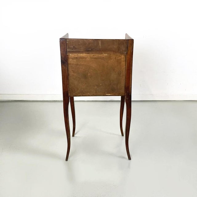 Italian Wooden Bedside Table with Brass Handle, 1890s For Sale - Image 6 of 15