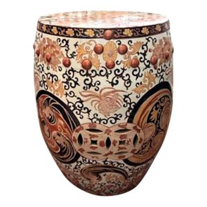1950s Mid Century Chinese Hand Painted Porcelain Garden Stool