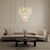 Aloadecor 23'' Mid Century Modern Flower Glass Chandelier in Aged Bronze Elegant Vintage Glam Tiered Pendant Light For Sale In Houston - Image 6 of 7