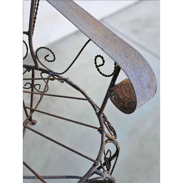 Vintage Wrought Iron Peacock Armchair For Sale In Los Angeles - Image 6 of 15