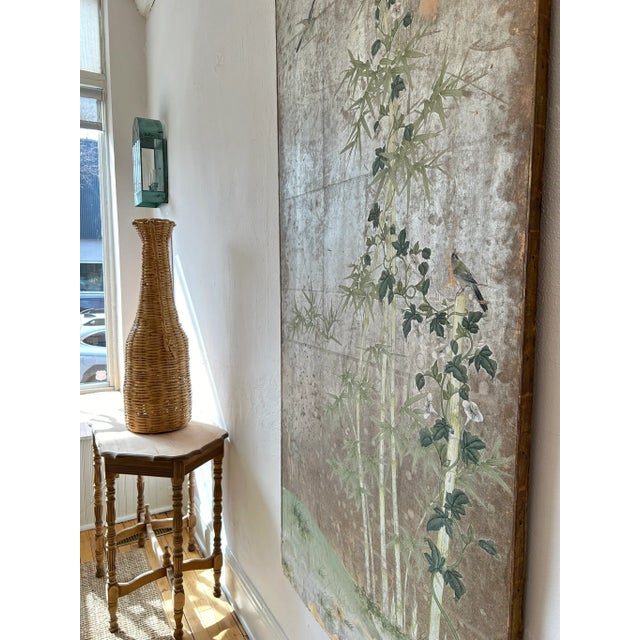 Gracie Tall Framed Vintage Gracie Wallpaper Panel For Sale - Image 4 of 6