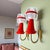 Mid-Century Modern Mid-Century Modern Space Age Red Metal and Clear Ribbed Glass Wall Lights, 1970s, Set of 2 For Sale - Image 3 of 13