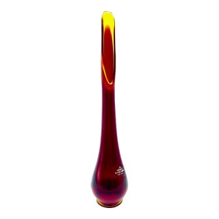 Mid 20th Century Viking Glass "Red Amberina" Bud Vase For Sale